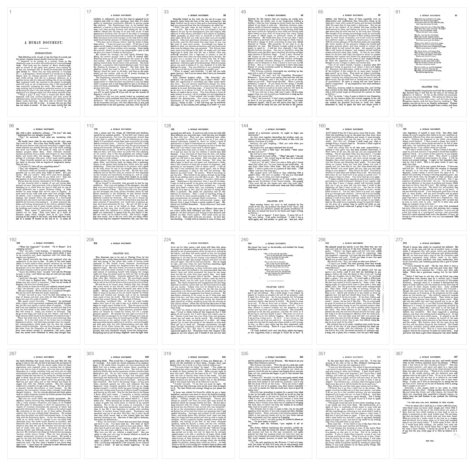 A grid of normalized page scans sampled across the 367-page book
